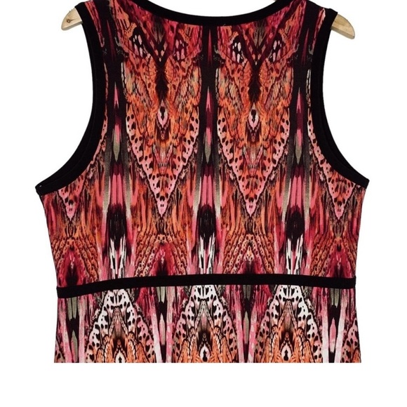 Chico's Maxi Dress Size 2Pink Brown Womens 12 Large Art Nouveau Butterfly Print - Picture 9 of 12